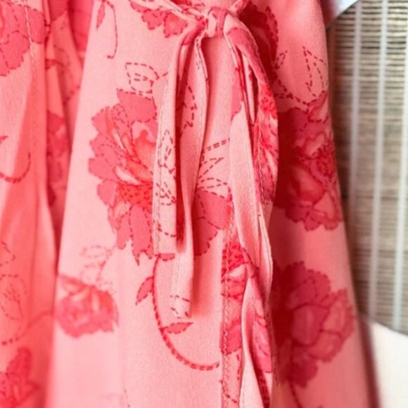 Torrid Pink and Red Floral Wrap Dress - Picture 3 of 7